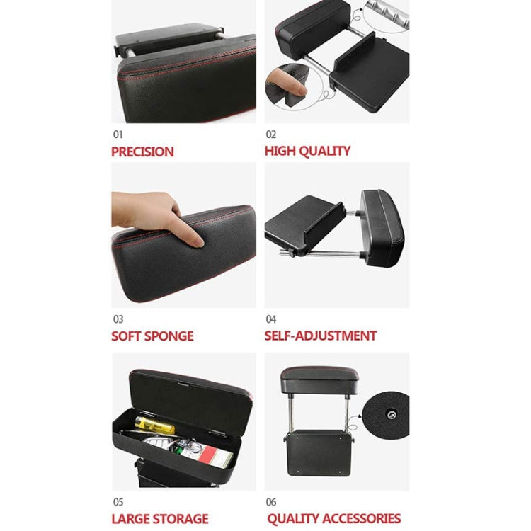 Car Wireless Charging Armrest Box Multifunctional Seat Crack Storage Box, Beige, Black White Line, Black Red Line, Black Line, Brown, Grey