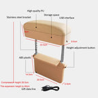 Car Wireless Charging Armrest Box Multifunctional Seat Crack Storage Box, Beige, Black White Line, Black Red Line, Black Line, Brown, Grey