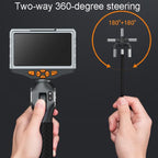 TESLONG TD500 8.5mm Lens HD 5 Inch Large Screen 360 Degree Dual Steering Borescope Industrial Components Overhaul, 8.5mm Single Lens