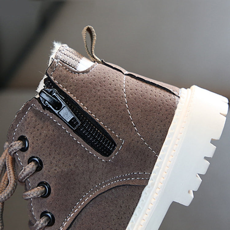 Autumn Winter Children Martin Boots Boys Girls Plush Warm Boots Casual Shoes, 21, 22, 23, 24, 25, 26, 27, 28, 29, 30