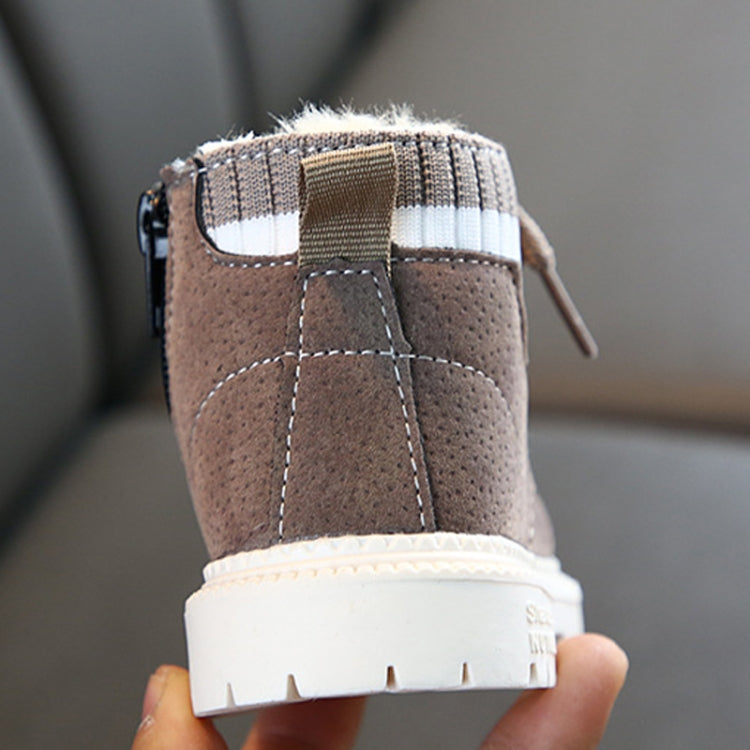 Autumn Winter Children Martin Boots Boys Girls Plush Warm Boots Casual Shoes, 21, 22, 23, 24, 25, 26, 27, 28, 29, 30