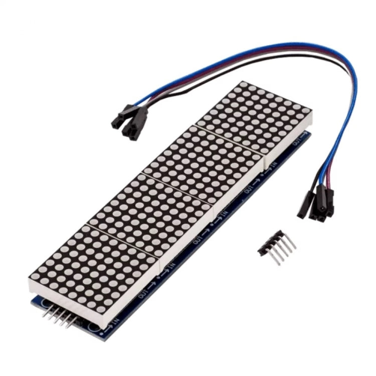 MAX7219 Point Battage Module LH Control Single-Chip Module 4 In 1 Display With 5P Cable, Red Light, Green Light, Blue Light