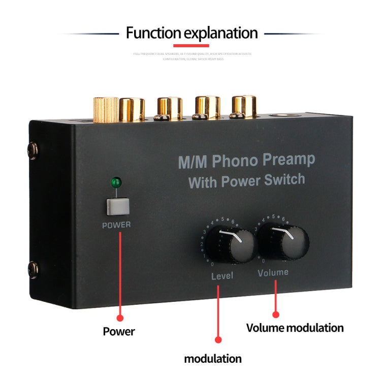 Vinyl Record Player Preamplifier, US Plug, PP500 US Plug