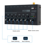 Ultra-Compact Low-Noise 6 Channel Stereo Audio Mixer, US Plug, MIX600