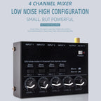 Ultra-compact 4 Channel Stereo Sound Low-noise Mixer For Recording Live Broadcasting, US Plug, MAX400