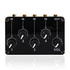 Portable 4-Way Stereo Line Passive Mixer Console, TX400