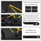 ENLEE E17305 6pcs /Set Road Bike Frame Stickers Thickened Waterproof Chain Guard Protector Decal, Carbon Fiber, Stripe, Anime, Diamond