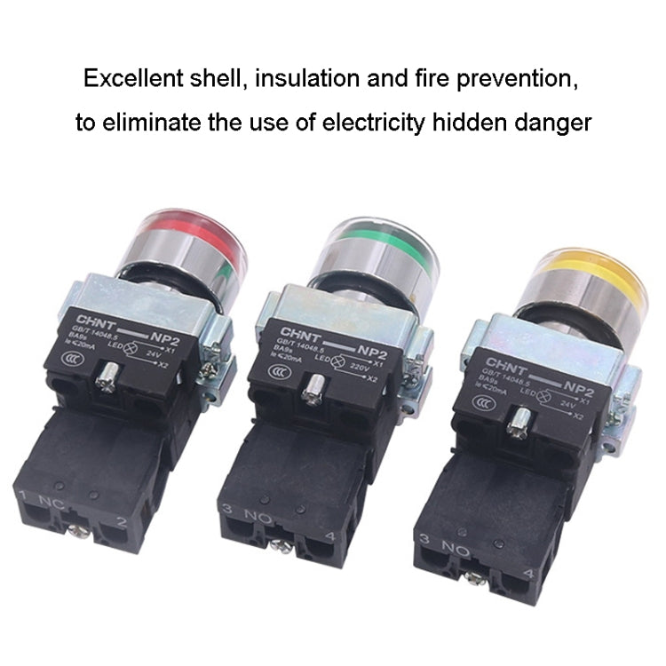 Pushbutton Switches With LED Light Silver Alloy Contact Push Button, CHINT NP2-BW3461/24V 1 NO, CHINT NP2-BW3462/24V 1 NC, CHINT NP2-BW3465/24V 1 NO+1 NC, CHINT NP2-BW3463/24V 2 NO, CHINT NP2-BW3461/220V 1 NO, CHINT NP2-BW3462/220V 1 NC                ...