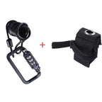 Universal Safety Code Wire Rope Helmet Lock for Motorcycles Bicycles, Black, Black+Storage Bag