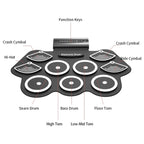 W562 Thickened 7 Drum Set Silicone Hand Rolled Drums Jazz Drums Percussion Instruments Electronic Drums, W562