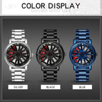 SANDA P1057 Men Skeleton Quartz Steel Strap Personalized Watch