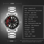 SANDA P1057 Men Skeleton Quartz Steel Strap Personalized Watch