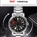 SANDA P1057 Men Skeleton Quartz Steel Strap Personalized Watch