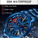 SANDA P1057 Men Skeleton Quartz Steel Strap Personalized Watch
