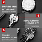 SANDA P1057 Men Skeleton Quartz Steel Strap Personalized Watch