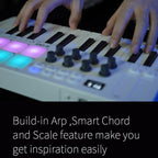 M-VAVE SMK-25 USB MIDI Keyboard Controller With 8 Back Drum Pads, M-VAVE SMK-25