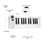 M-VAVE SKM-25MINI Digital Electronic Piano 25 Key Musical Instrument MIDI Keyboard Controller, SKM-25MINI