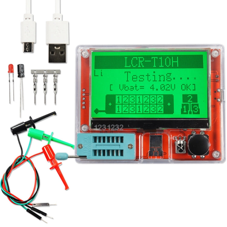 LCR-T10H Transistor Tester TFT Display For Diode Triode Capacitor Resistor Test, LCR-T10H  Dry Battery, LCR-T10H Built Lithium Battery