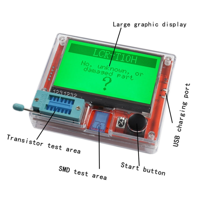 LCR-T10H Transistor Tester TFT Display For Diode Triode Capacitor Resistor Test, LCR-T10H  Dry Battery, LCR-T10H Built Lithium Battery