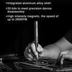 BAKU Worktop 280rpm/Min 0.35N.M Electric Screwdriver Set With 20 Bits, Worktop