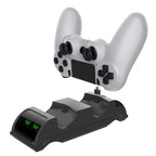 For PS4 Slim / Pro Gamepad Docking Charger Controller Dual Charger With Display Lights, For PS4 (Black), For PS4 (White)