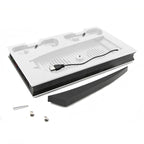 For PS5 Digital / Optical Drive Console Cooling Fan Controller Charging Base With Light Dock Stand, White, Black