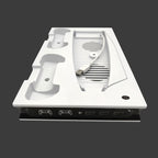 For PS5 Digital / Optical Drive Console Cooling Fan Controller Charging Base With Light Dock Stand, White, Black