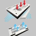For PS5 Digital / Optical Drive Console Cooling Fan Controller Charging Base With Light Dock Stand, White, Black