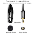 JINGHUA 3.5mm Male To XLR Female Microphone Cable Computer Mixer Audio Cable, 3m, 5m, 10m