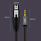 JINGHUA 3.5mm Male To XLR Female Microphone Cable Computer Mixer Audio Cable, 3m, 5m, 10m