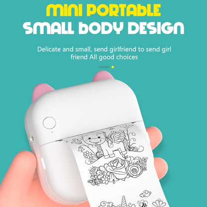 M5 Mini Cartoon Portable Bluetooth Printer Photo Thermal Printer, Blue, Pink