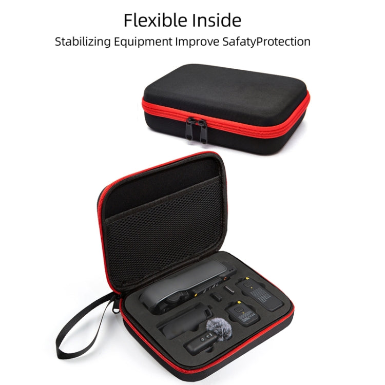 For DJI Osmo Pocket 3 Storage Bag Pocket Camera Handbag, Black Shell Black Inner, Black Shell Red Inner