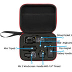 For DJI Osmo Pocket 3 Storage Bag Pocket Camera Handbag, Black Shell Black Inner, Black Shell Red Inner