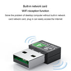 Dual-Band Wireless Network Card Computer External 2.4G/5G USB WiFi Receiver Transmitter, 150M, 600M
