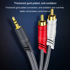 JINGHUA 3.5mm To 2RCA Audio Cable Game Console Outdoor Audio Connection Cable, 1.5m, 3m, 5m, 10m, 15m, 20m, 30m