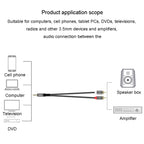 JINGHUA 1 In 2 3.5mm Audio Cable  3.5mm To 2RCA Double Lotus Computer Speaker Cell Phone Plug Cable, 1.5m, 3m, 5m, 10m