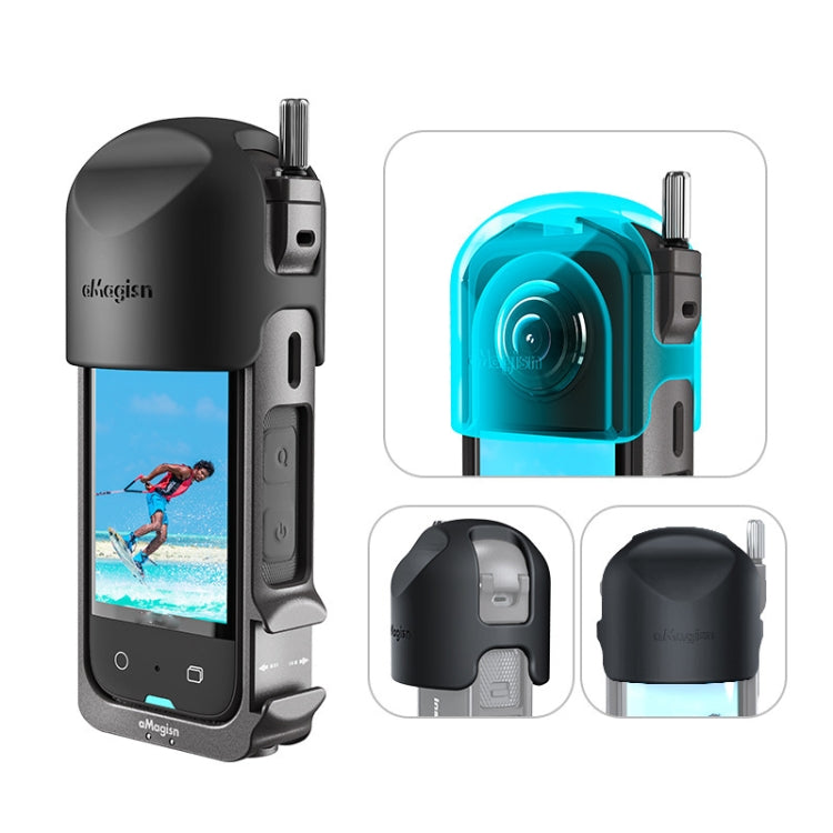For Insta360 X3 AMagisn Metal Rabbit Cage Protective Frame Accessories, With Lens Cover, Only Cage