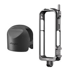 For Insta360 X3 AMagisn Metal Rabbit Cage Protective Frame Accessories, With Lens Cover, Only Cage