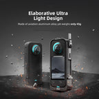 For Insta360 X3 AMagisn Metal Rabbit Cage Protective Frame Accessories, With Lens Cover, Only Cage