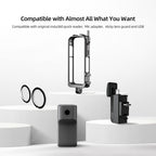 For Insta360 X3 AMagisn Metal Rabbit Cage Protective Frame Accessories, With Lens Cover, Only Cage