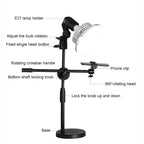 Mushroom Fill Light + Desktop Overhead Photography Stand Kit for Photo/Video, 90W 155mm, 80W 120mm