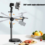 Mushroom Fill Light + Desktop Overhead Photography Stand Kit for Photo/Video, 90W 155mm, 80W 120mm