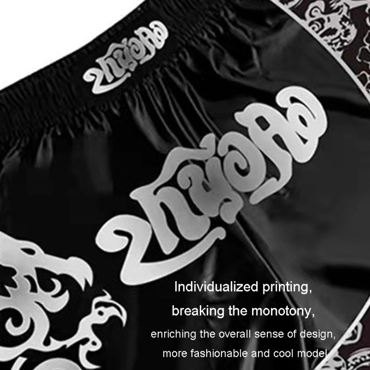 ZhuoAo Boxing Costumes Kids Sparring Fighting Shorts Muay Thai Free Fighting Tights Set, HIT Green, HIT Red, Bright Spot Green, Silvery Dragon Black, Yellow Waist Belt, FIHT Red Blue Spliced, Trophy Cup Black, Hot Printing Red Gold Dragon              ...