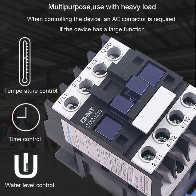 220V Silver Alloy Contacts Multi-Purpose Single-Phase AC Contactor, CHNT CJX2-0910 9A, CHNT CJX2-0901 9A, CHNT CJX2-1210 12A, CHNT CJX2-1201 12A, CHNT CJX2-1810 18A, CHNT CJX2-1801 18A, CHNT CJX2-2510 25A, CHNT CJX2-2501 25A, CHNT CJX2-3210 32A        ...