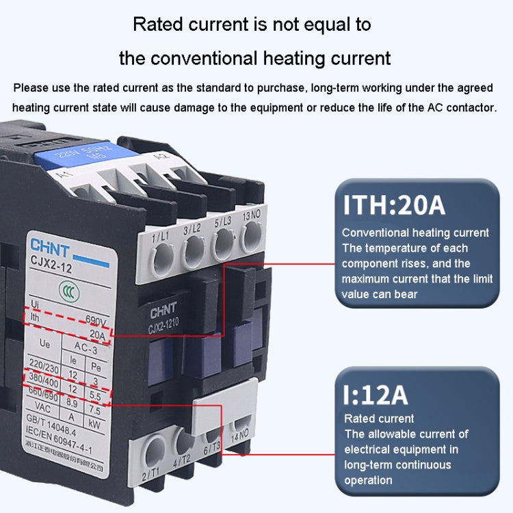 220V Silver Alloy Contacts Multi-Purpose Single-Phase AC Contactor, CHNT CJX2-0910 9A, CHNT CJX2-0901 9A, CHNT CJX2-1210 12A, CHNT CJX2-1201 12A, CHNT CJX2-1810 18A, CHNT CJX2-1801 18A, CHNT CJX2-2510 25A, CHNT CJX2-2501 25A, CHNT CJX2-3210 32A        ...