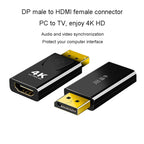 JINGHUA DP Male To HDMI Female Adapter Video Audio Connector, 1080P Universal Version, 4K Universal Version