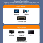 JINGHUA DP Male To HDMI Female Adapter Video Audio Connector, 1080P Universal Version, 4K Universal Version