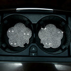Car-mounted Diamond-filled Plum Blossom Decorated PVC Water Coaster