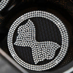 Car Multifunctional Anti-slip Coaster with Diamond Bow Crystal