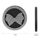 Car Multifunctional Anti-slip Coaster with Diamond Bow Crystal